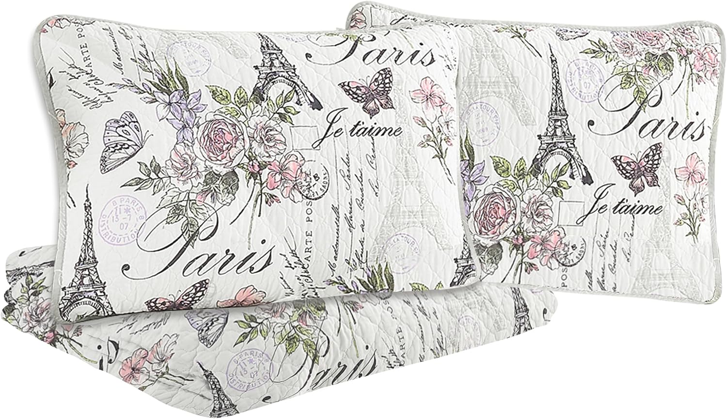 Home Resort Paris Floral King Quilt Set
