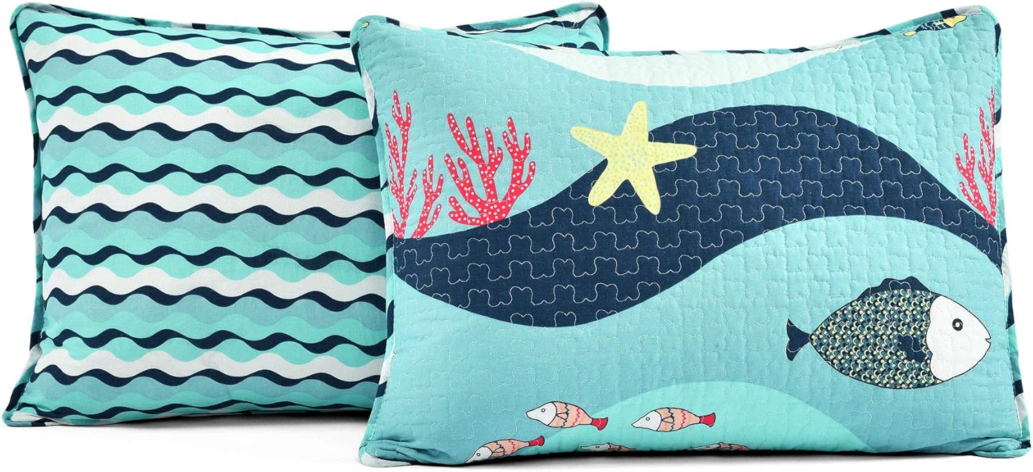 Lush Decor Sealife Quilt Set Twin Blue 1