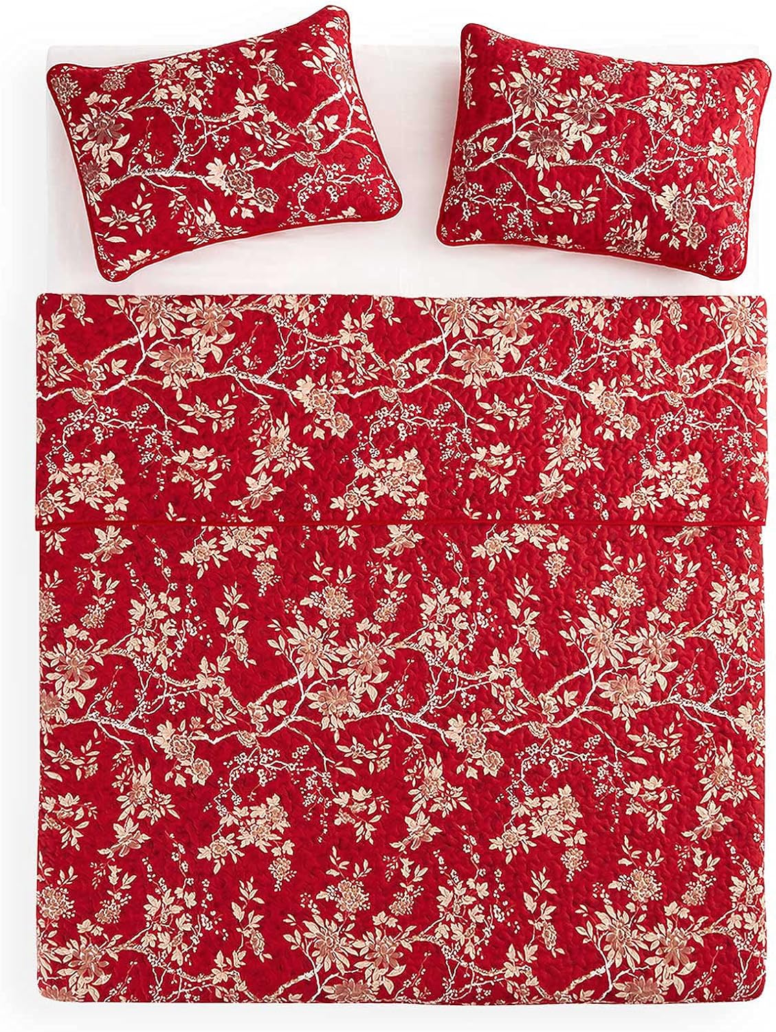 Wake In Cloud Floral Quilt Set Twin 3-Piece 1