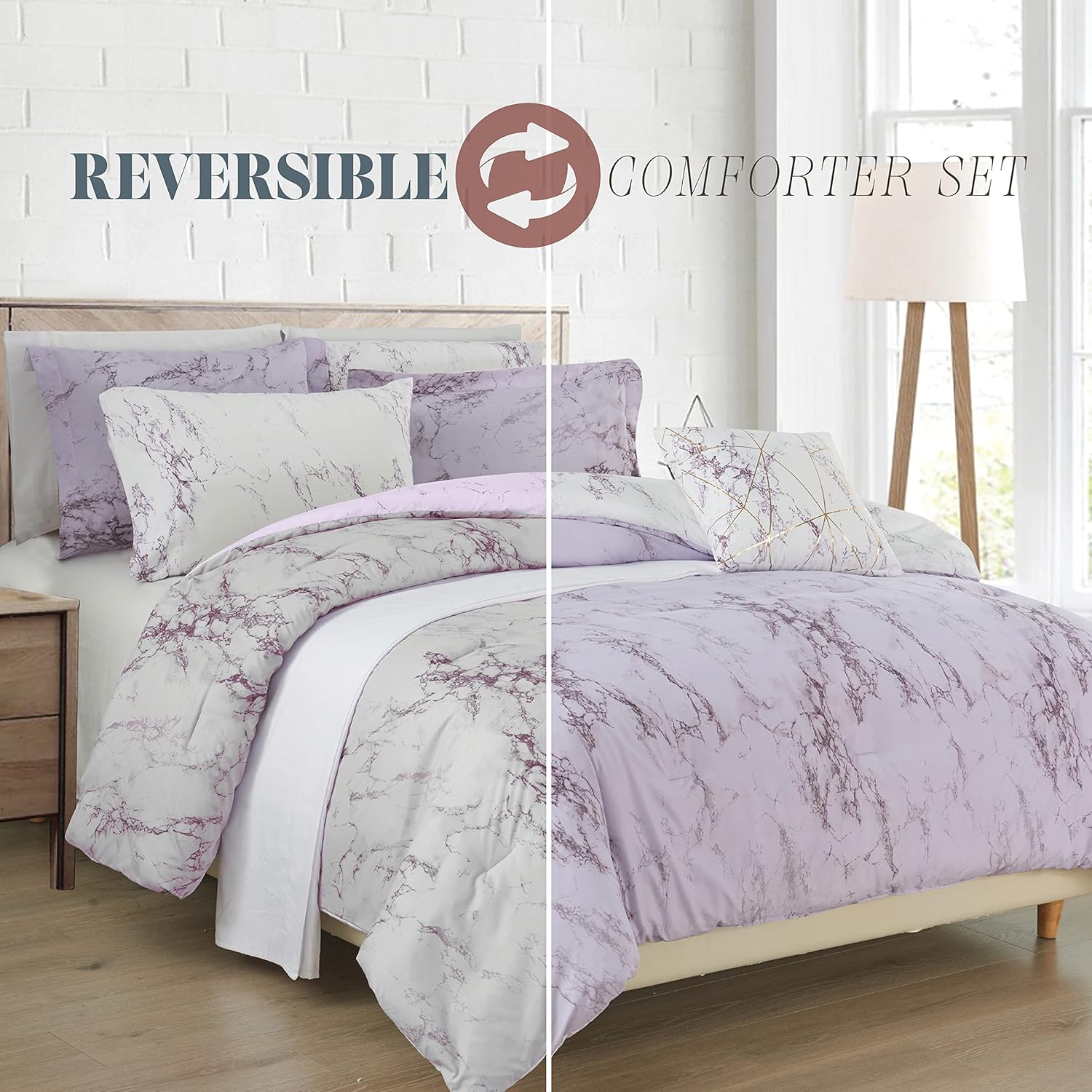 Elegant Comfort 10-Piece Marble Print Comforter Set