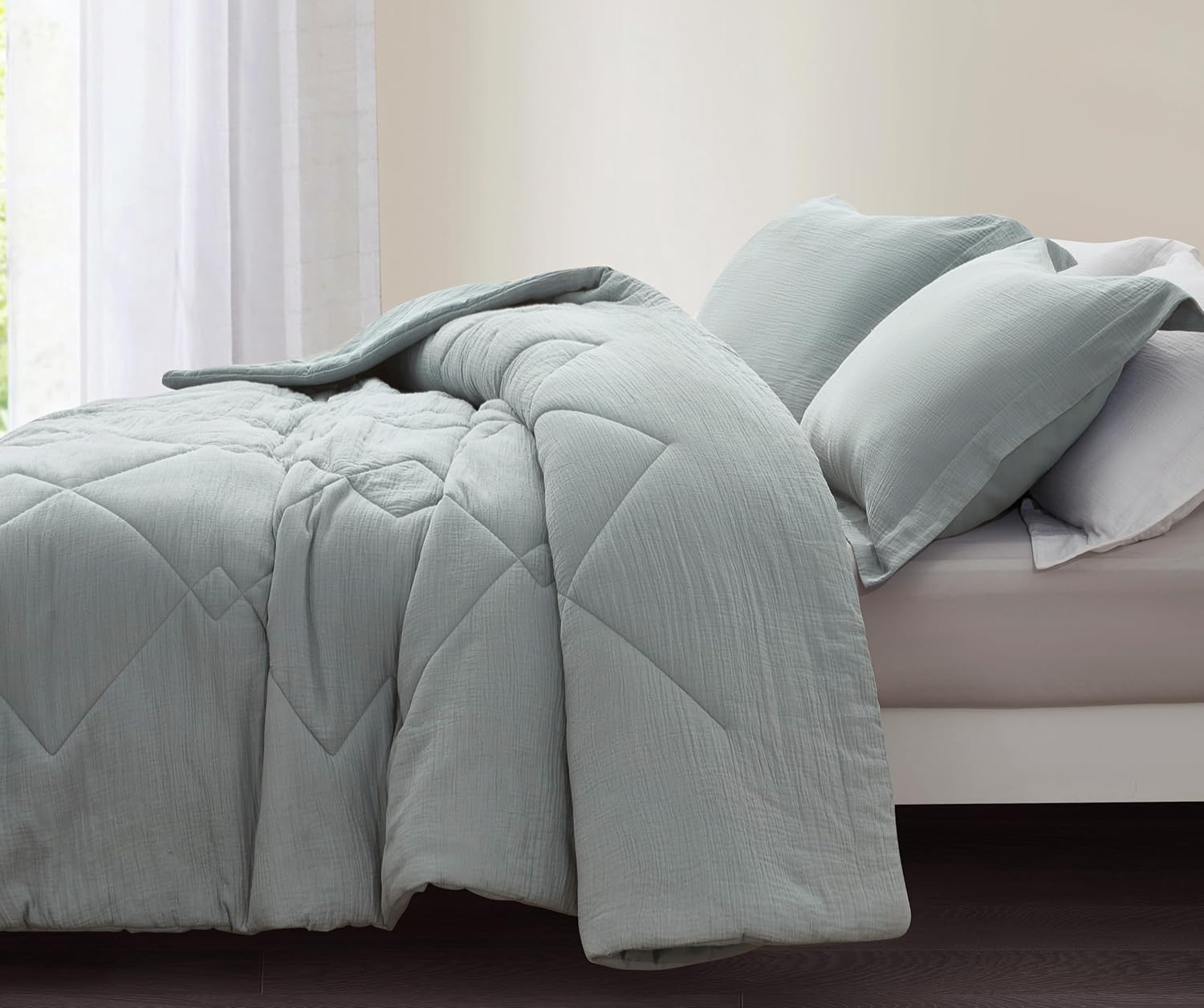Chezmoi Skye 2-Piece Cotton Muslin Comforter Set