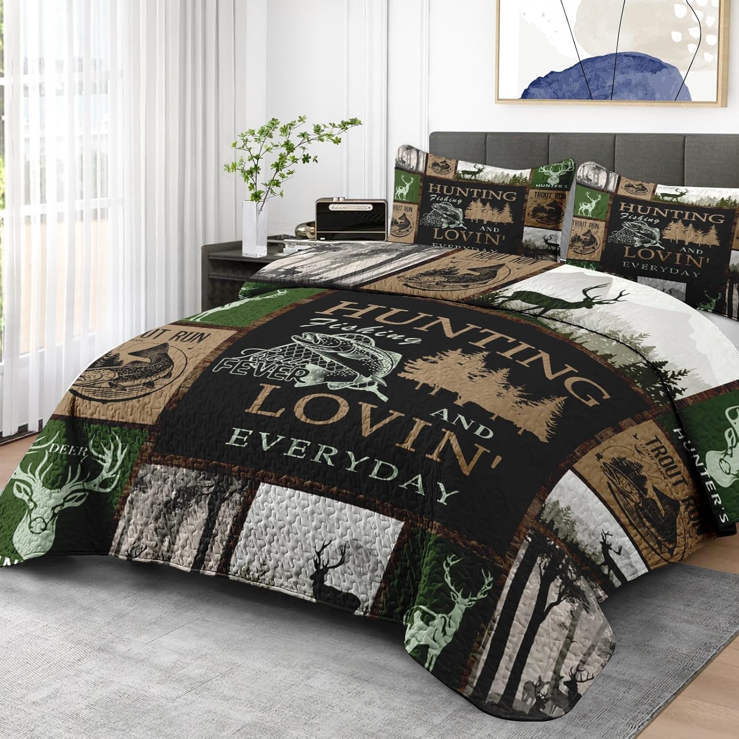Pamnest King Size Quilt Set with Pillow Shams
