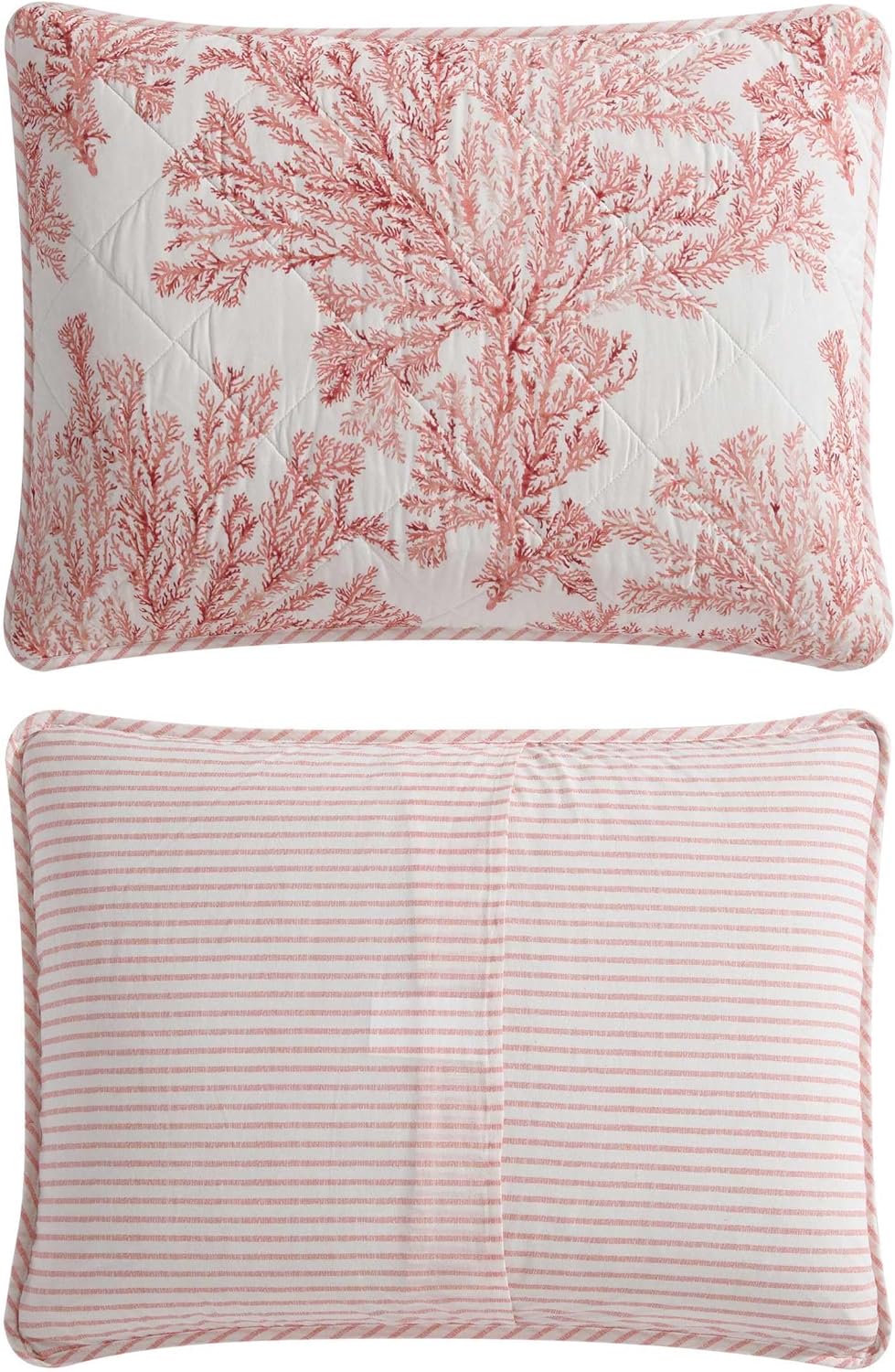 Tommy Bahama Twin Quilt Set Coral Reef Reversible Cotton