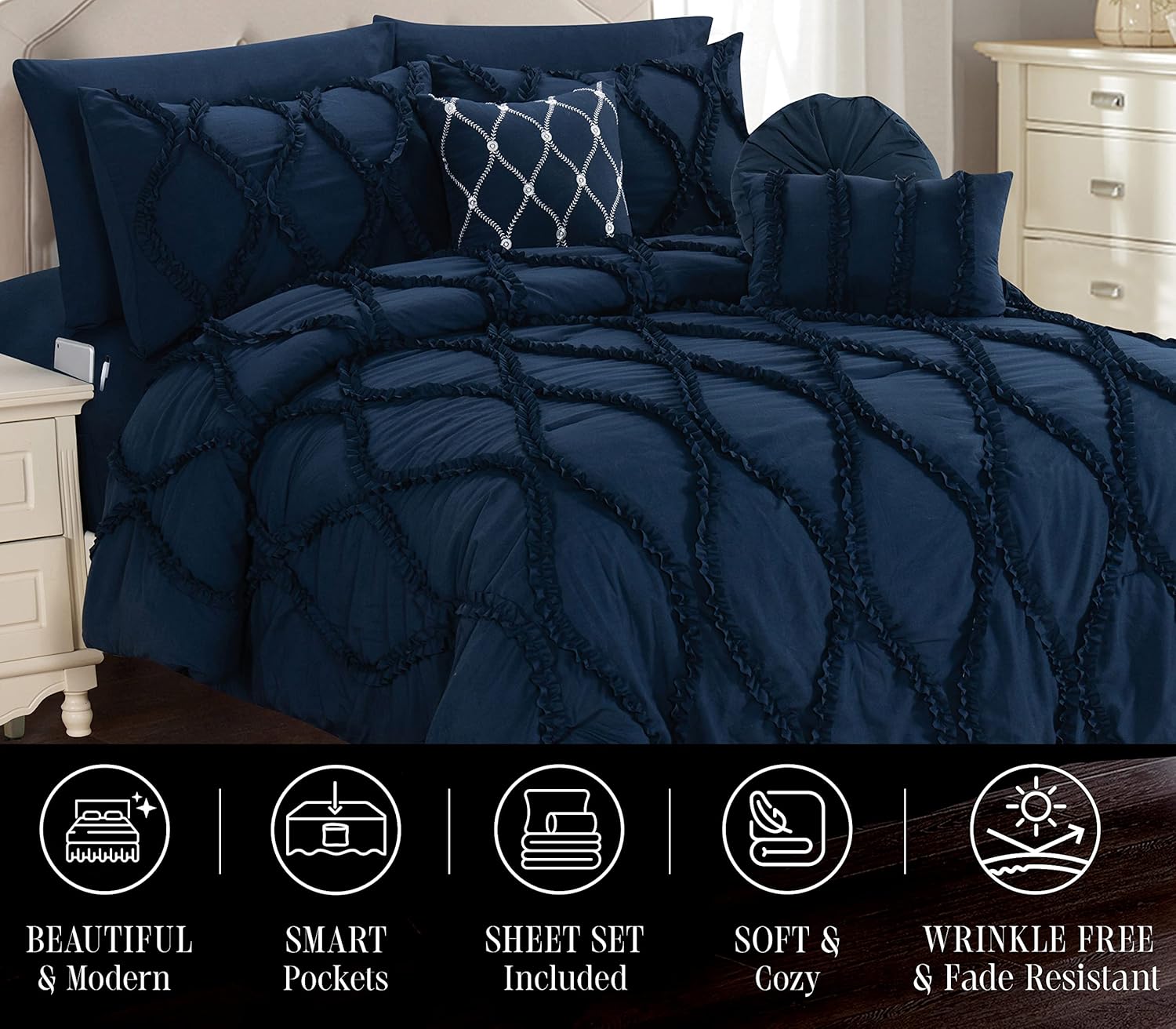 Elegant Comfort 10pc Infinity Bed-in-a-Bag Set