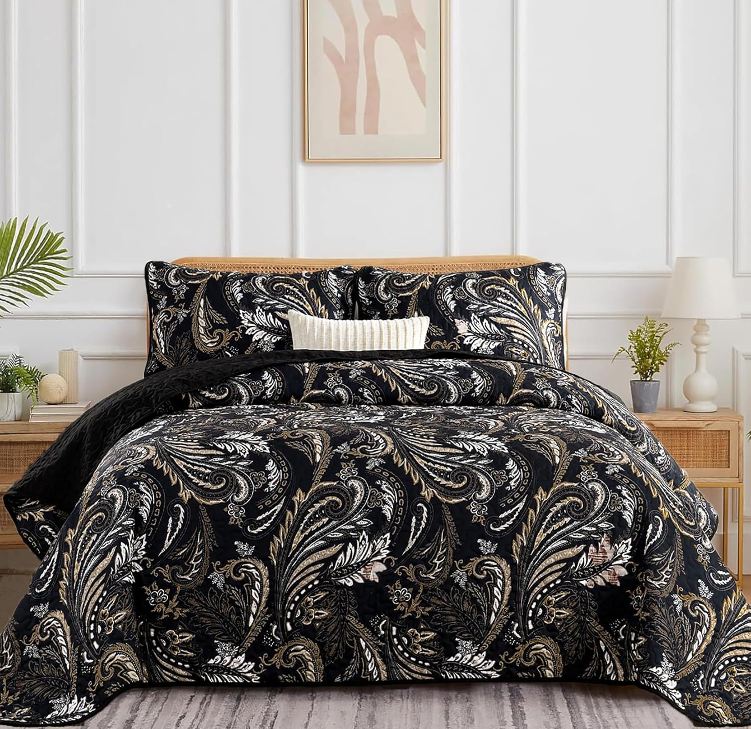 WONGS BEDDING Boho Quilt Set Queen Size