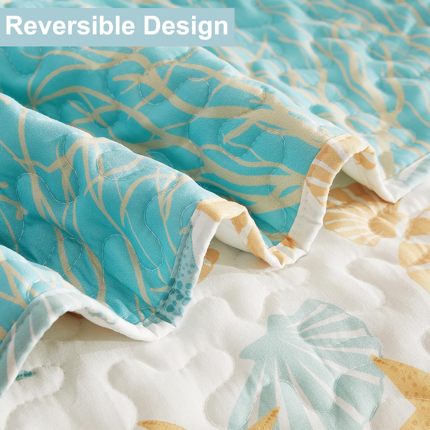 Coastal Quilt Set Queen 3-Piece Ocean Theme