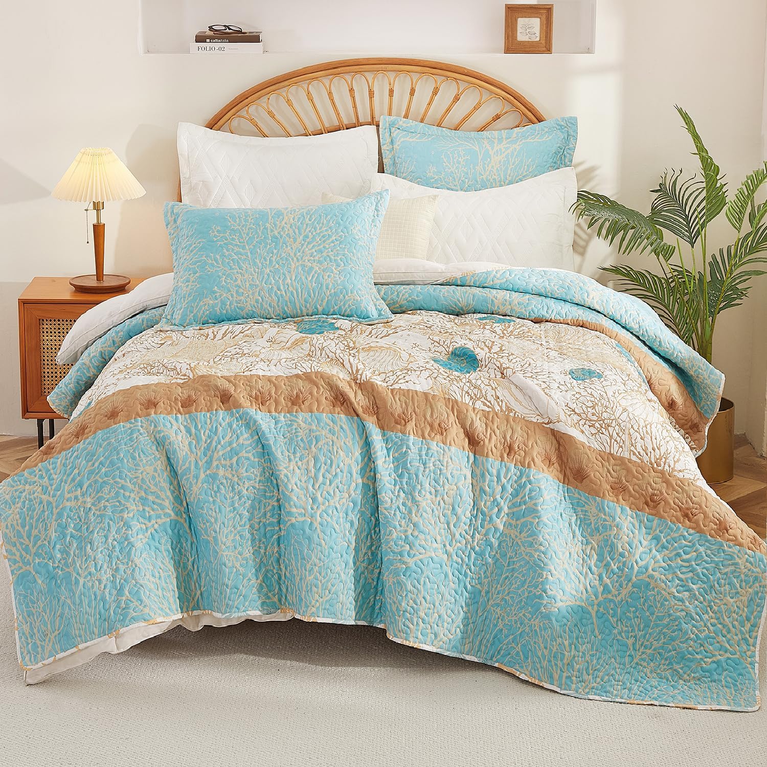 Coastal Quilt Set Queen 3-Piece Ocean Theme