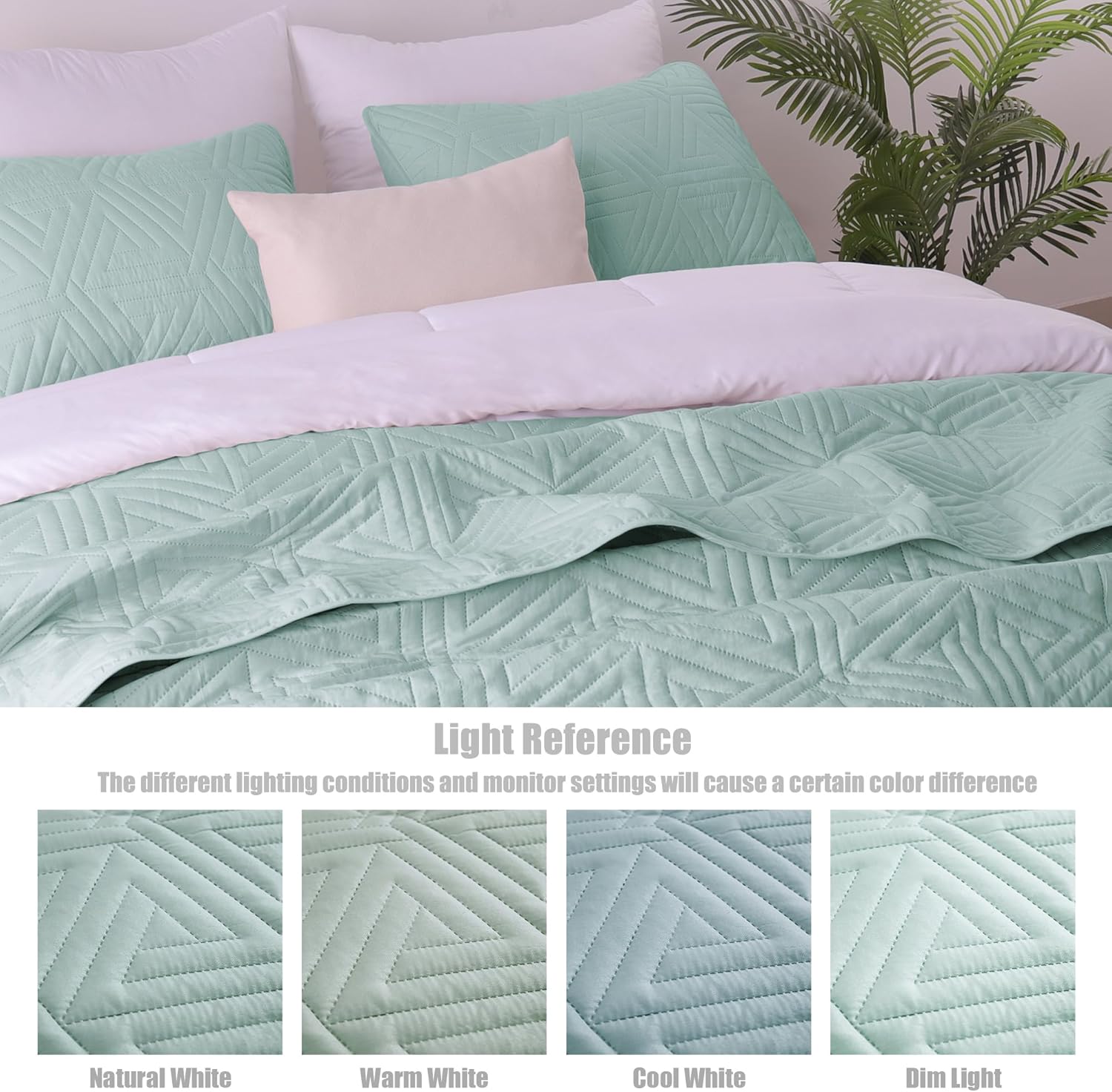 Whale Flotilla Light Blue Queen Size Quilt Set