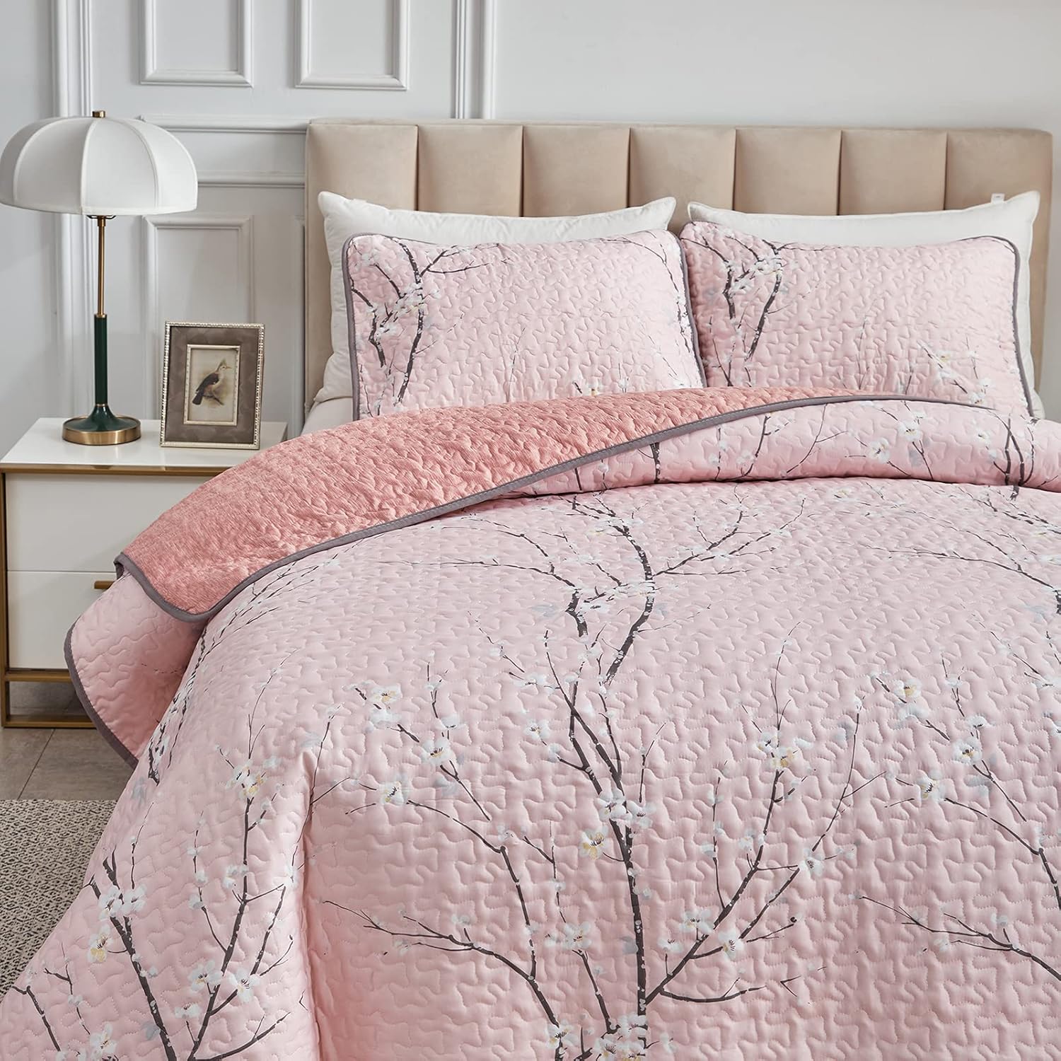 UOZZI BEDDING 3 Pieces Reversible Quilt Set