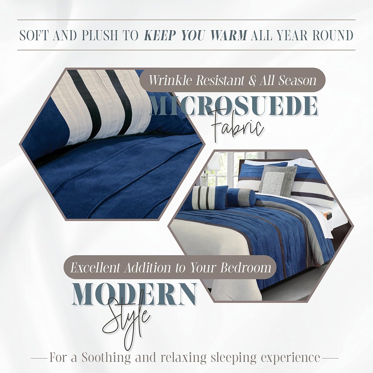 Elegant Comfort 12PC King Bed-in-a-Bag Set