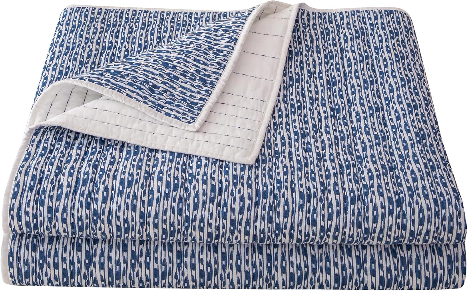 HiEnd Accents Indigo Staccato Coastal Quilt Set 3 Piece 1