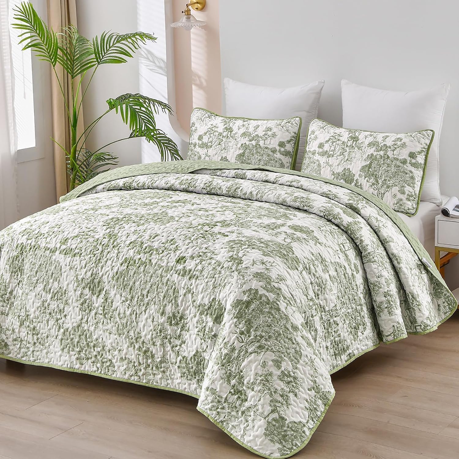 WONGS BEDDING Botanical Quilt Set Twin Size