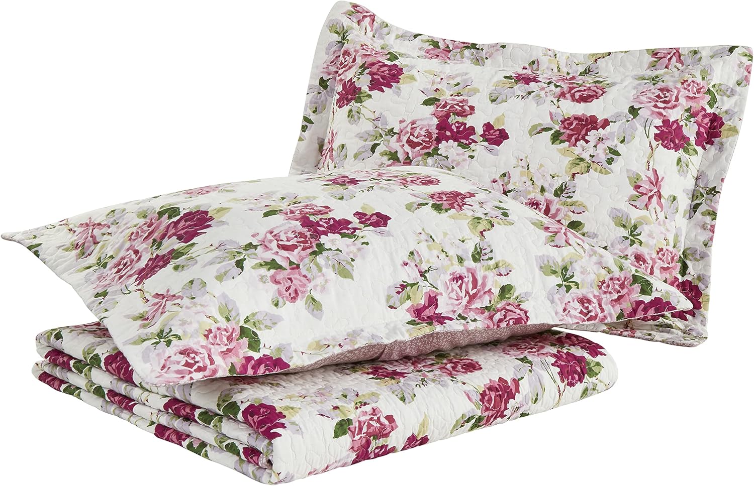 Laura Ashley King Quilt Set with Reversible Design