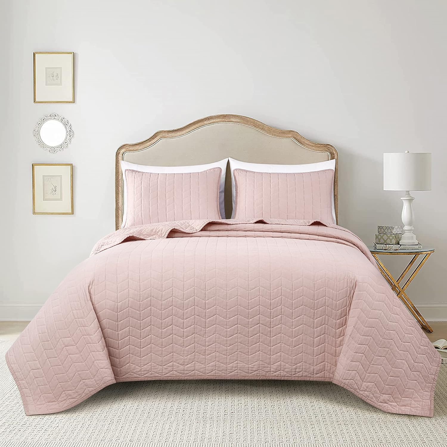 Chezmoi Madrid 3-Piece Cotton Quilt Set King Size