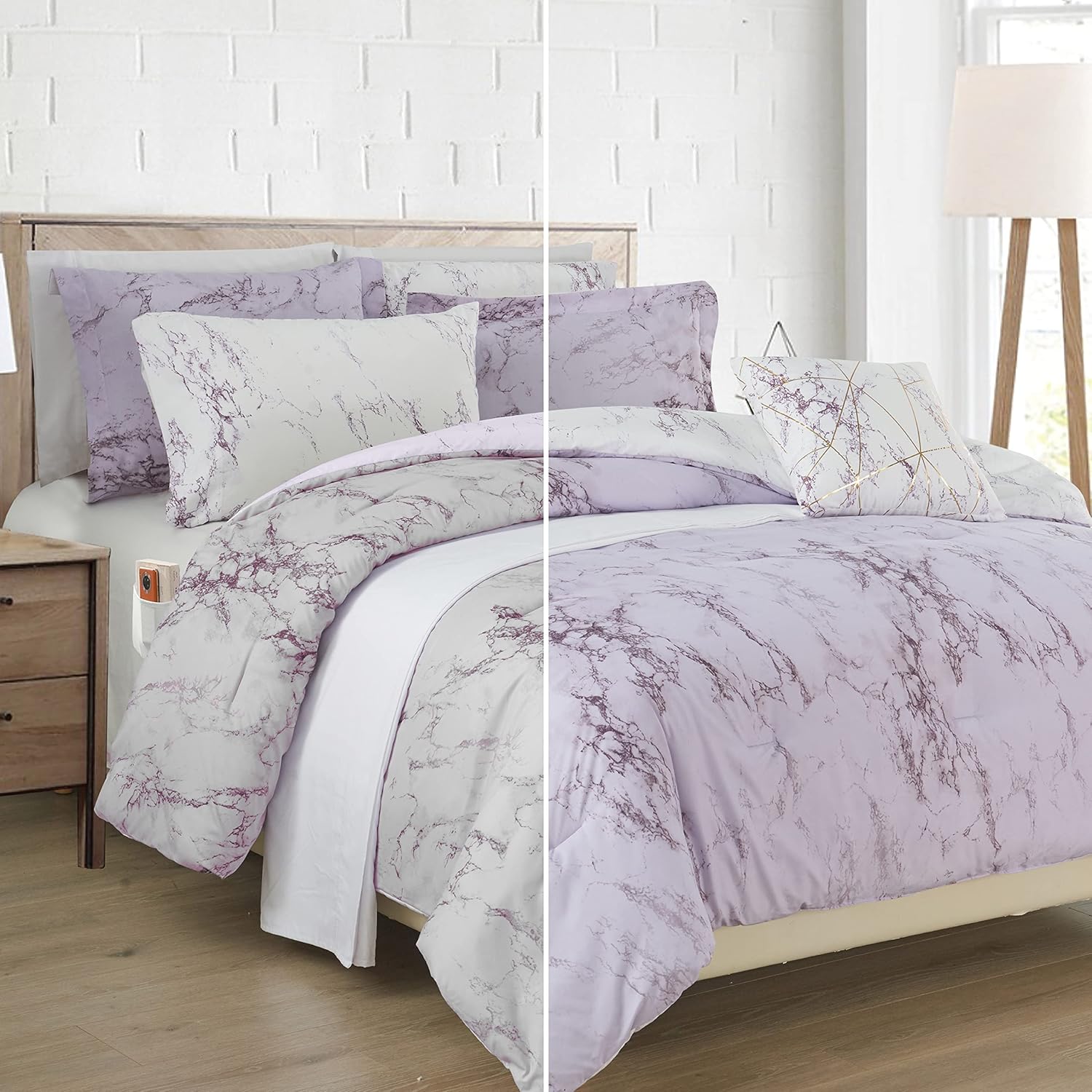 Elegant Comfort 10-Piece Marble Print Comforter Set