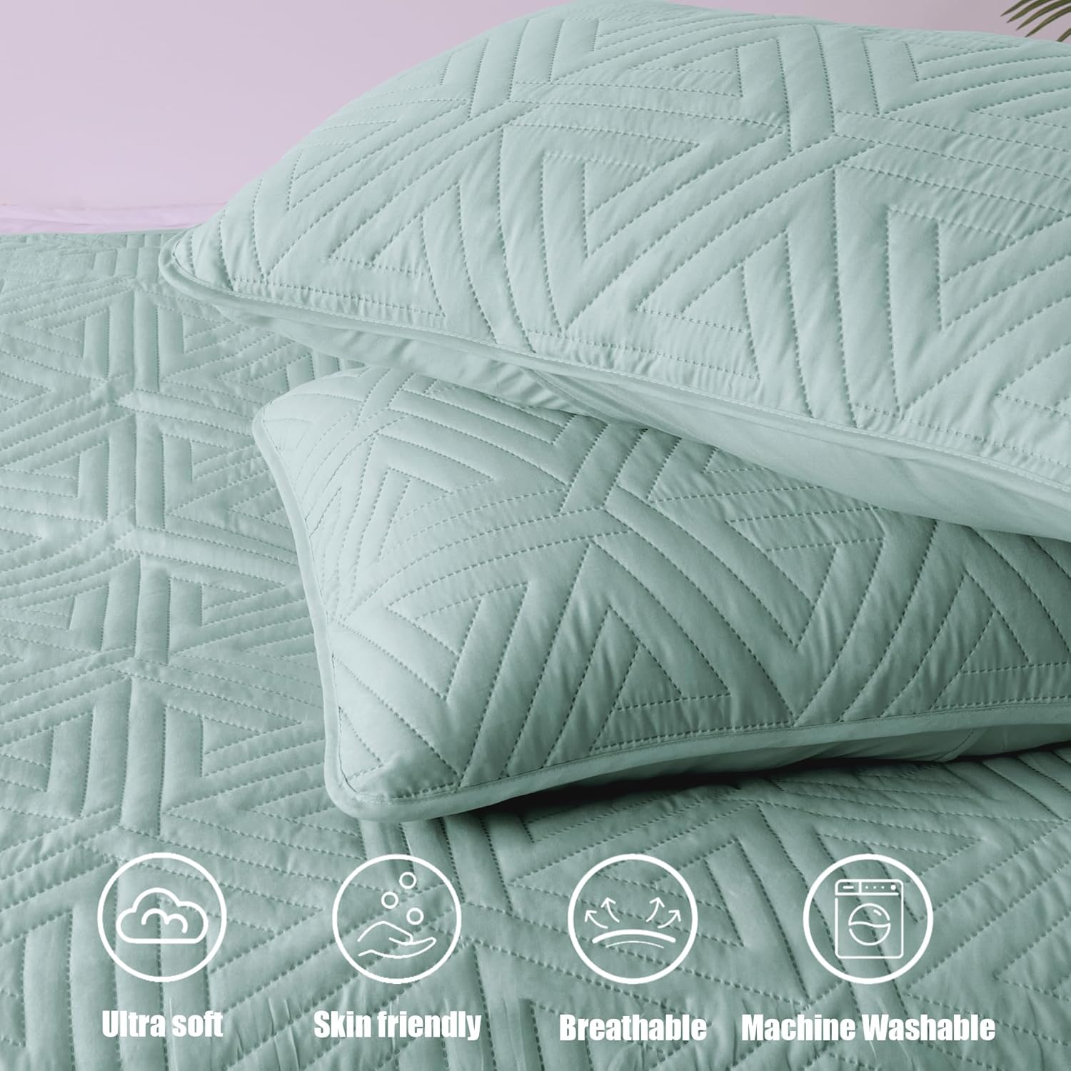 Whale Flotilla Light Blue Queen Size Quilt Set