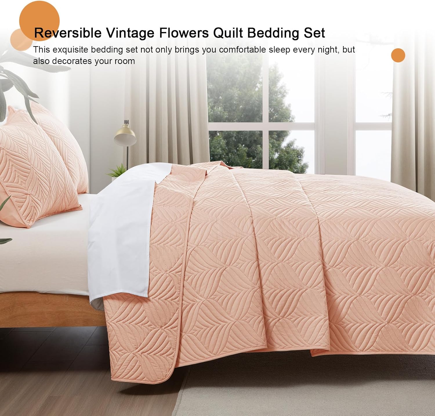 Whale Flotilla Blush Pink Quilt Set Twin Size 2-Piece