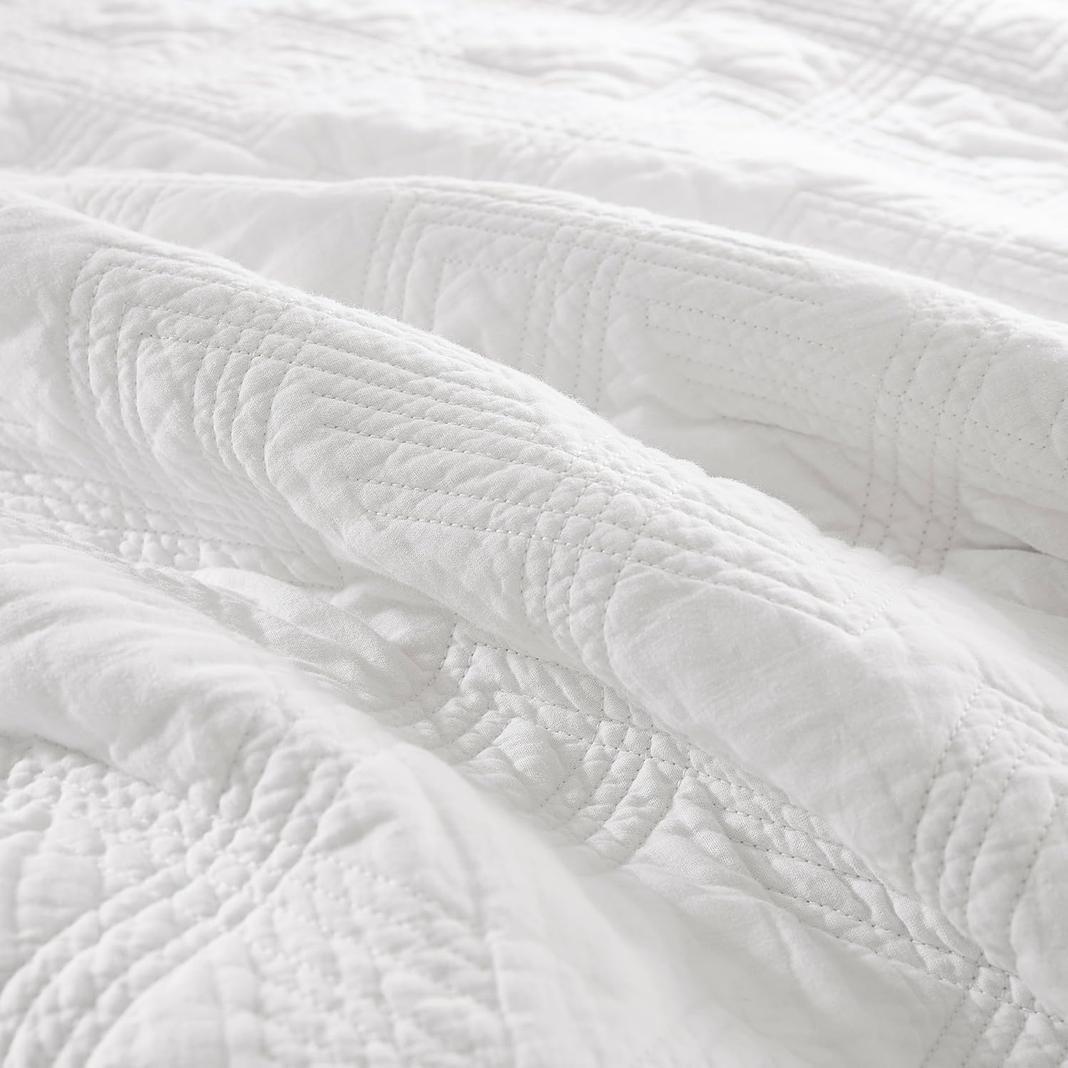 WDCOZY Cotton Quilt Set Twin Size with 1 Pillow Sham