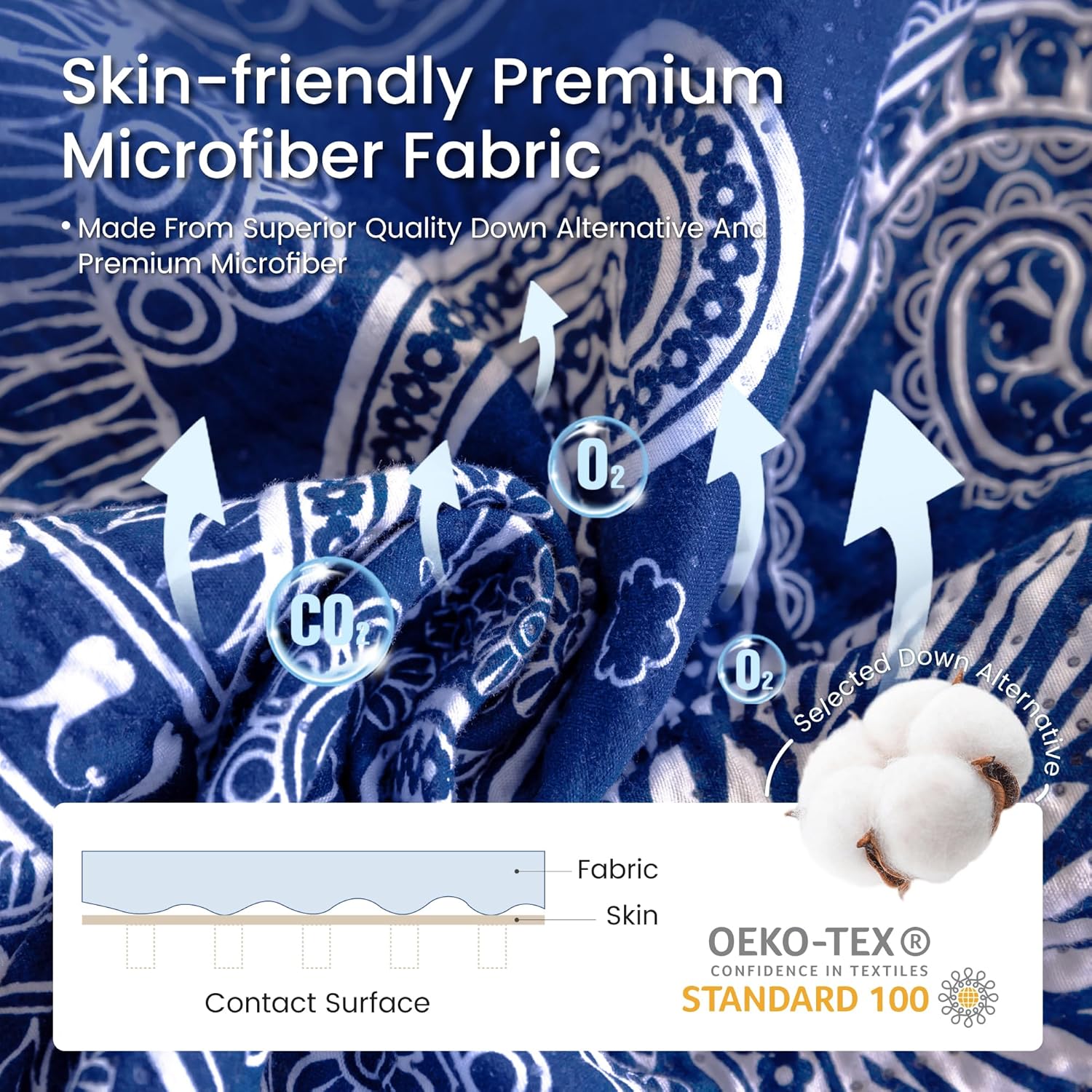 Sophia William Royal Blue Cal King Patchwork Quilt Set