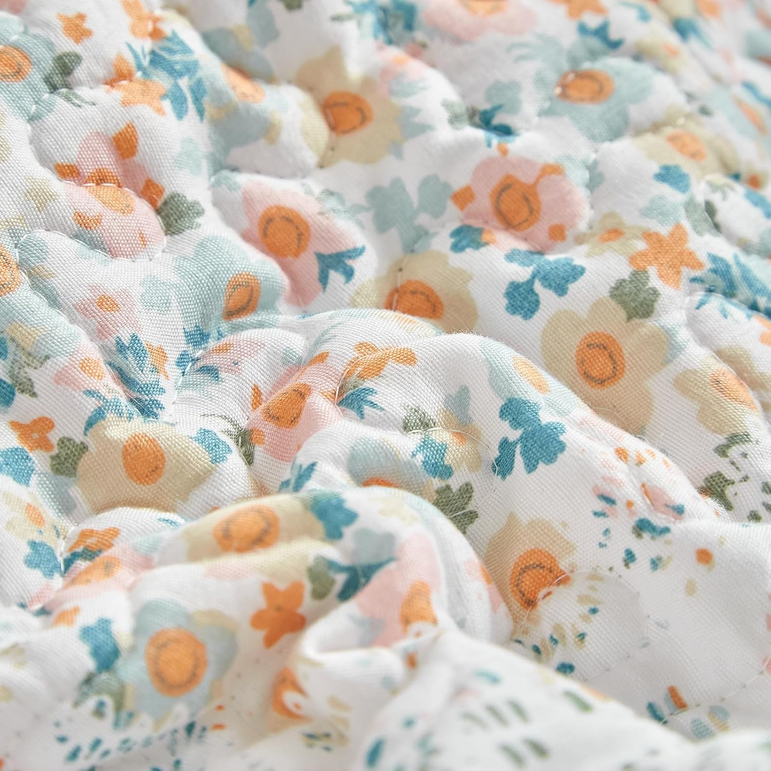 UOZZI BEDDING Floral Patchwork Quilt Set Queen Full 88x88 3 PC