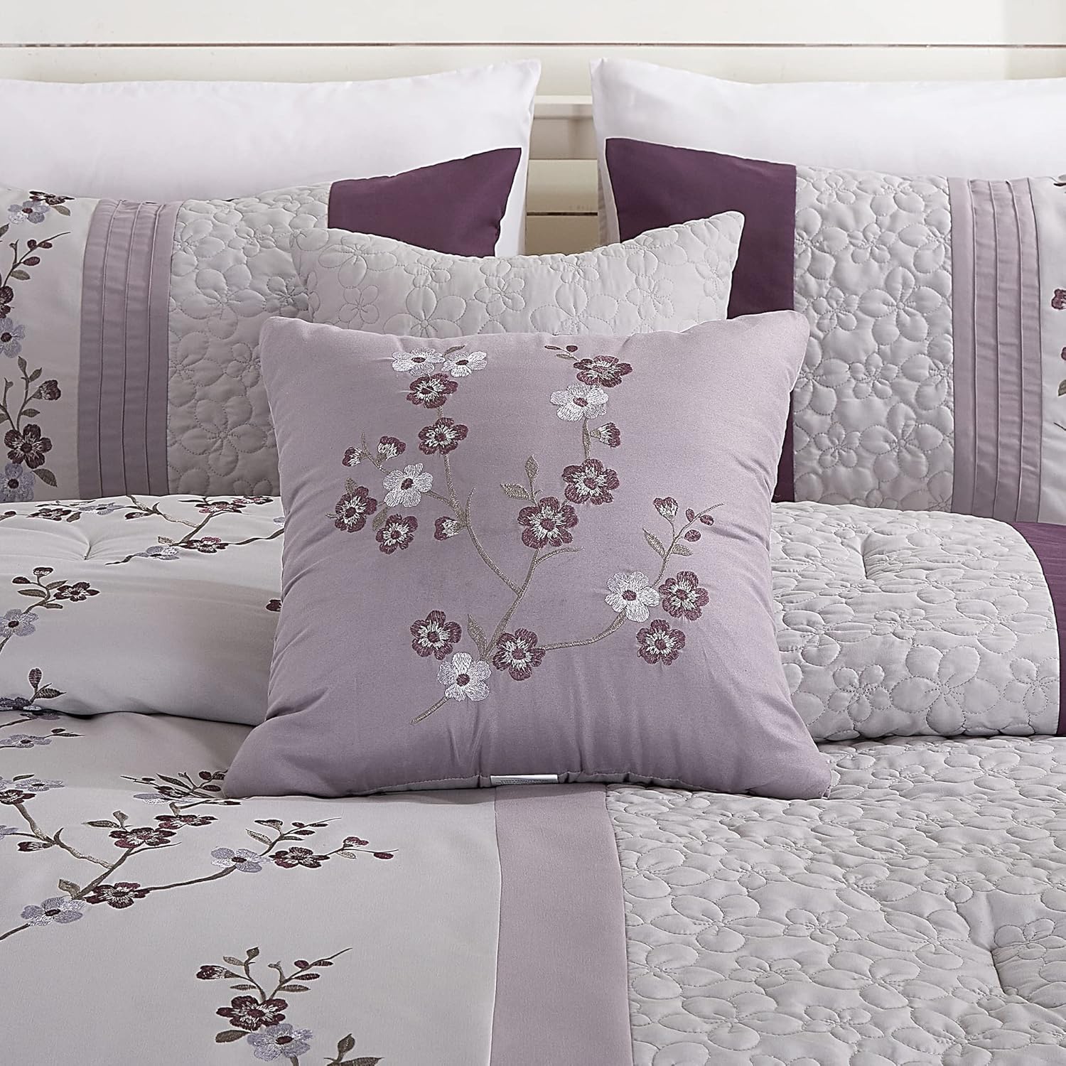 Chezmoi Collection Linnea 7-Piece Comforter Set Queen