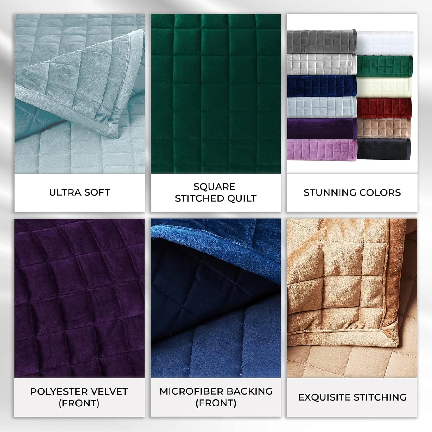 Tribeca Living Velvet Twin Quilt Set 260GSM Super Soft Velvet