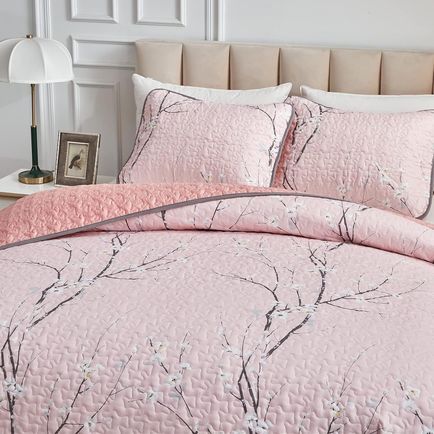 UOZZI BEDDING 3 Pieces Reversible Quilt Set