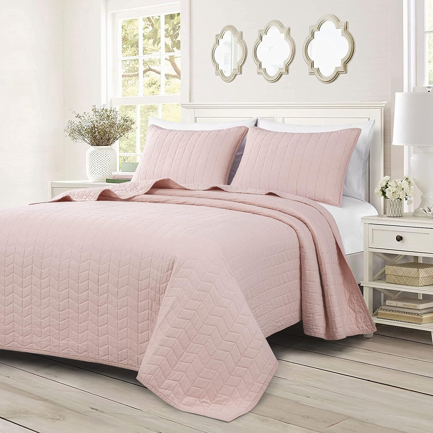 Chezmoi Madrid 3-Piece Cotton Quilt Set King Size