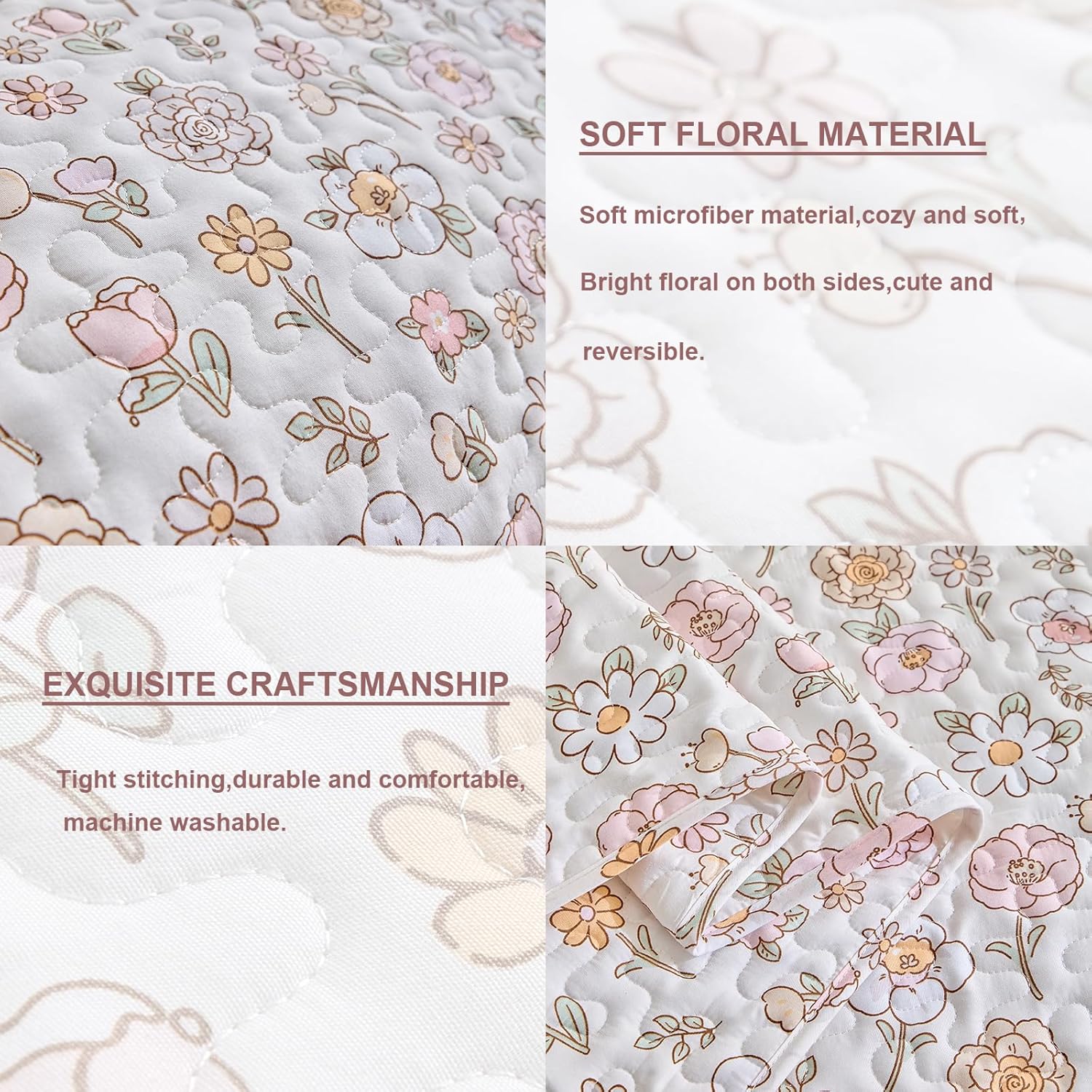 DuShow Queen Quilt Bedding Set Lightweight 3-Piece Quilt Set