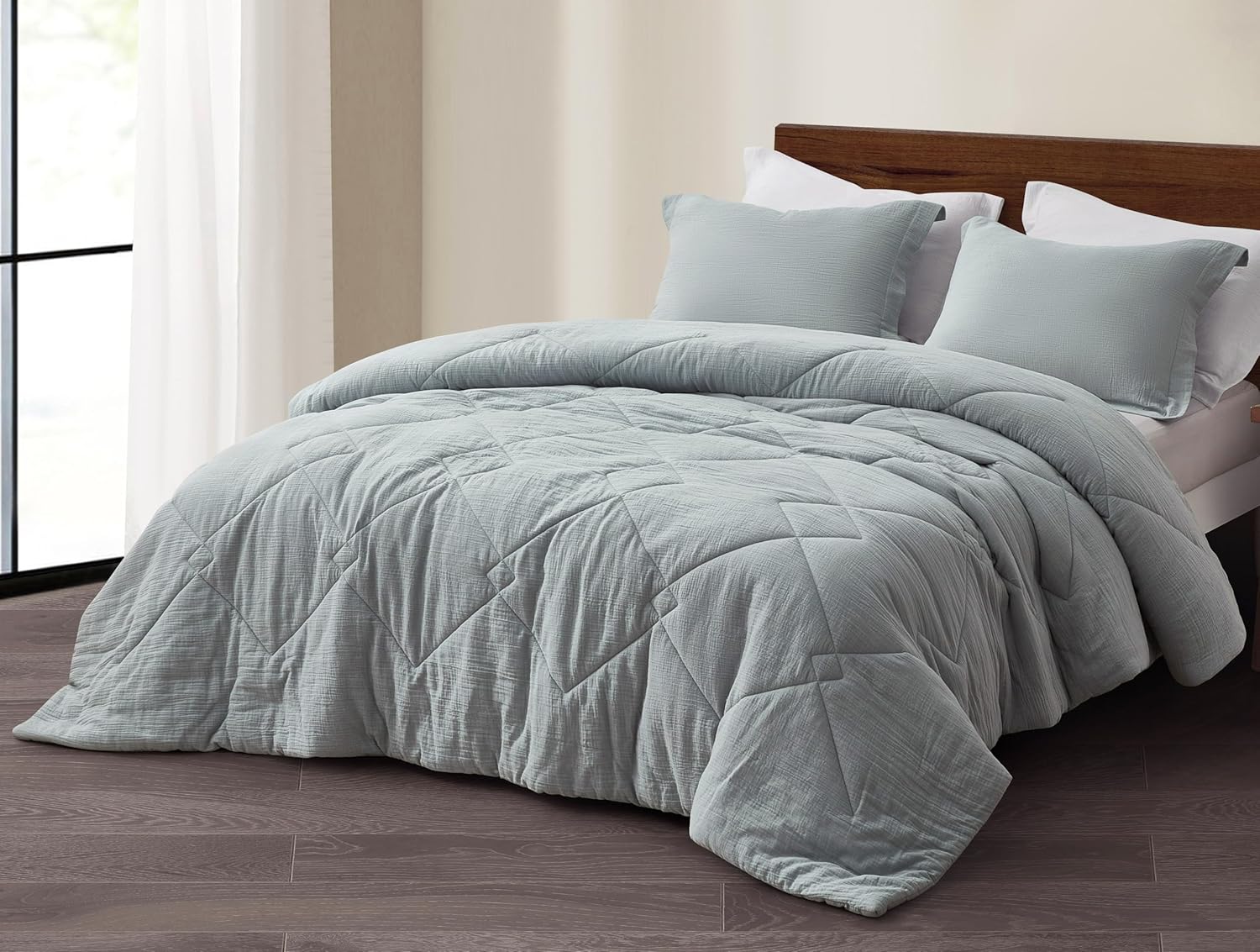 Chezmoi Skye 2-Piece Cotton Muslin Comforter Set