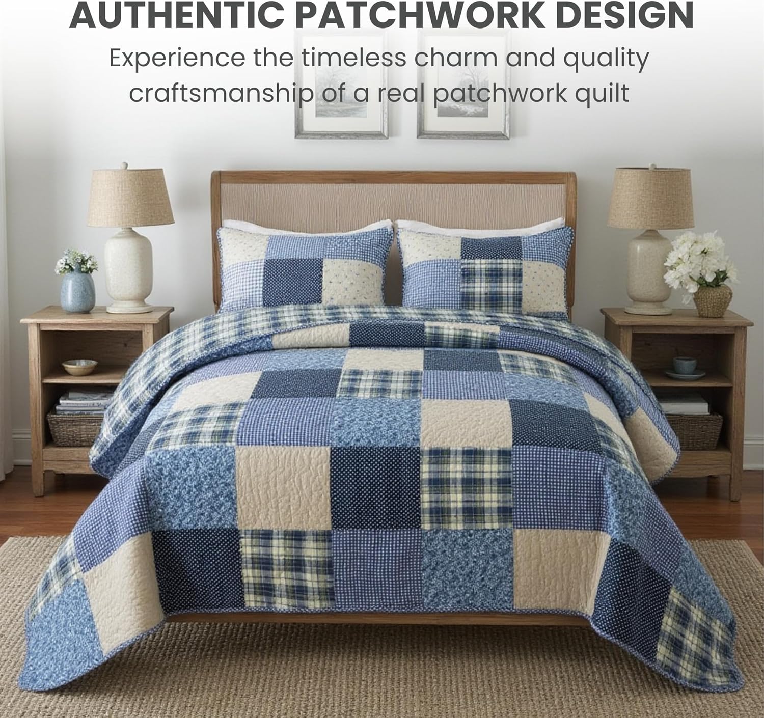 SLPR Blue Symphony Cotton Quilt Set - Twin