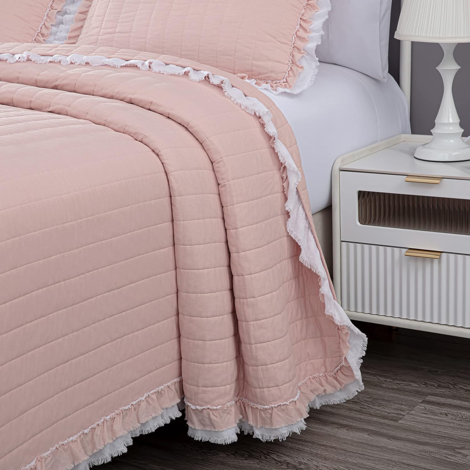 Chezmoi Collection Bonnie 3-Piece Cotton Quilt Set