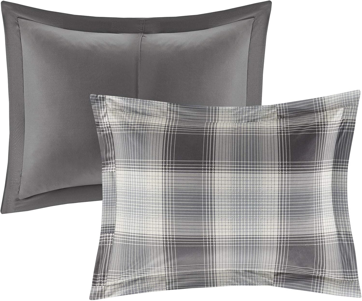Woolrich Plaid Grey Comforter Set Twin 2 Piece