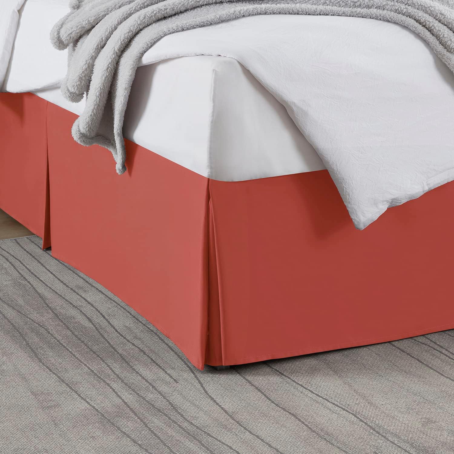Nestl Orange Full XL Bed Skirt 14 Inch Drop 1