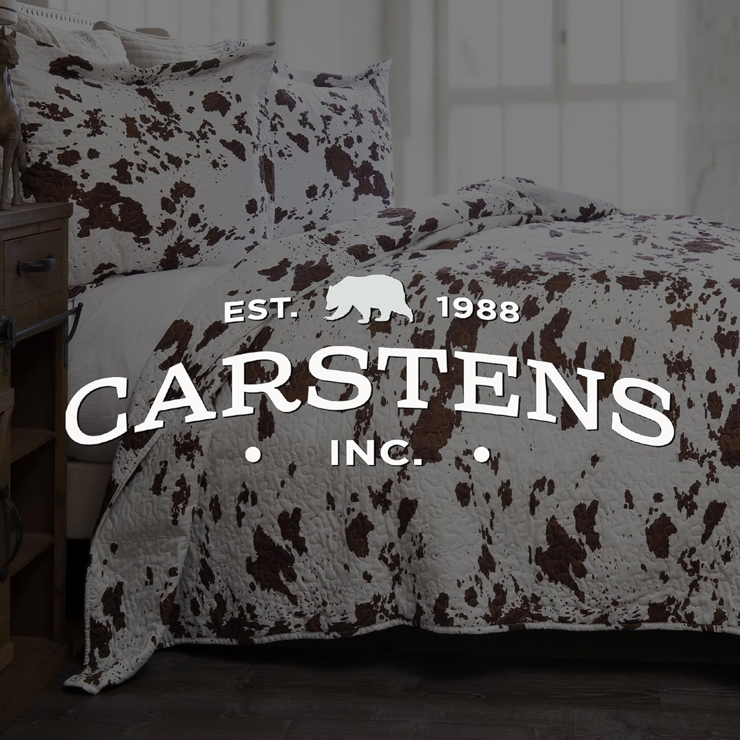 CARSTENS Western Aztec Cow Print Quilt Set Twin