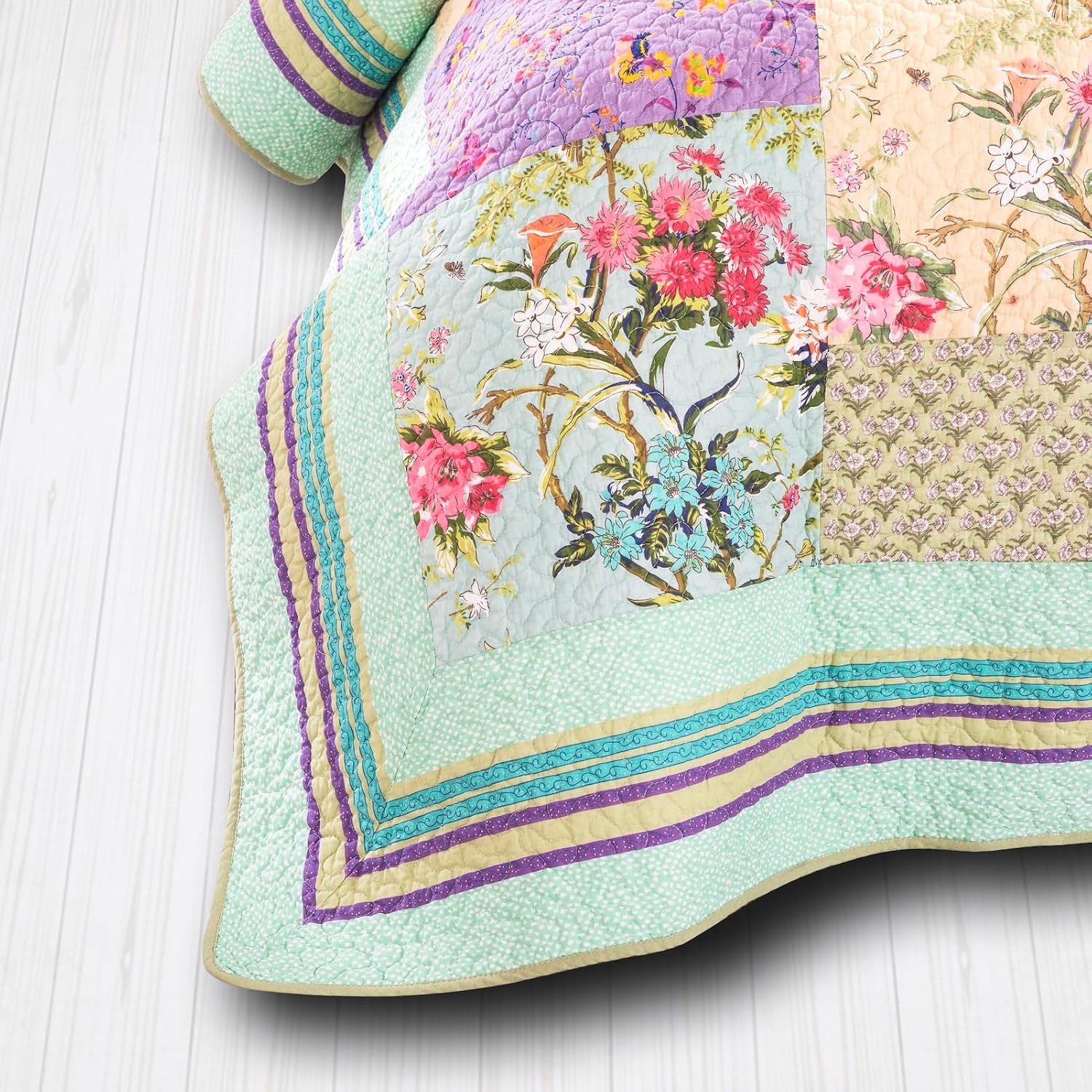 YAYIDAY Quilt Set Queen Size Patchwork Bedspread
