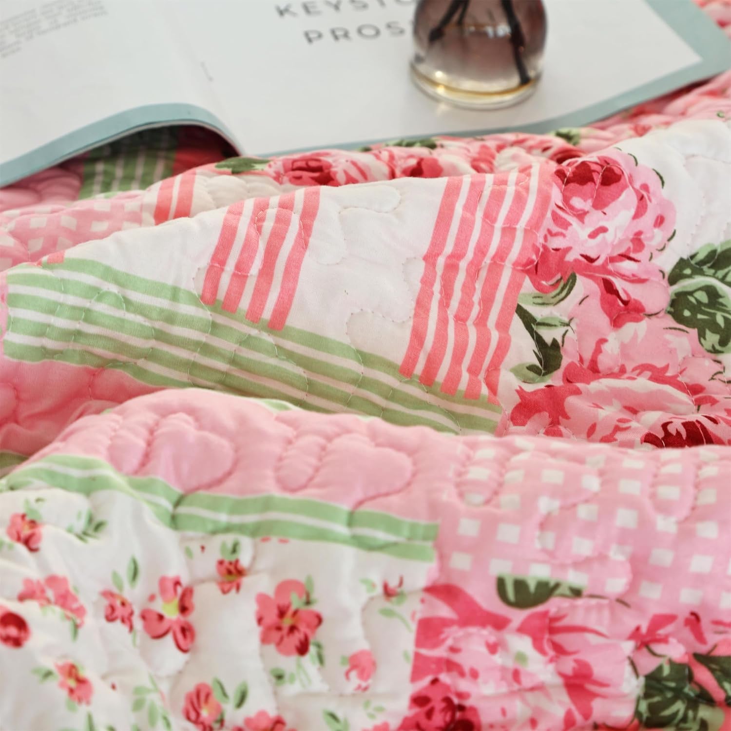 Cmfshape Floral Bedspread and Pillow Shams Set - Queen Size