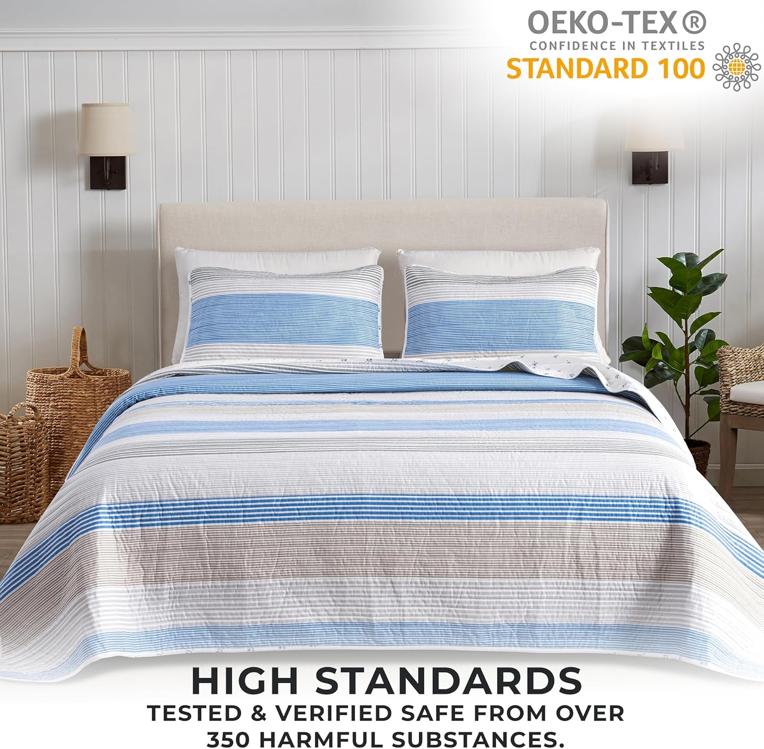 Great Bay Home 2-Piece Twin Reversible Quilt Comforter with 1 Sham