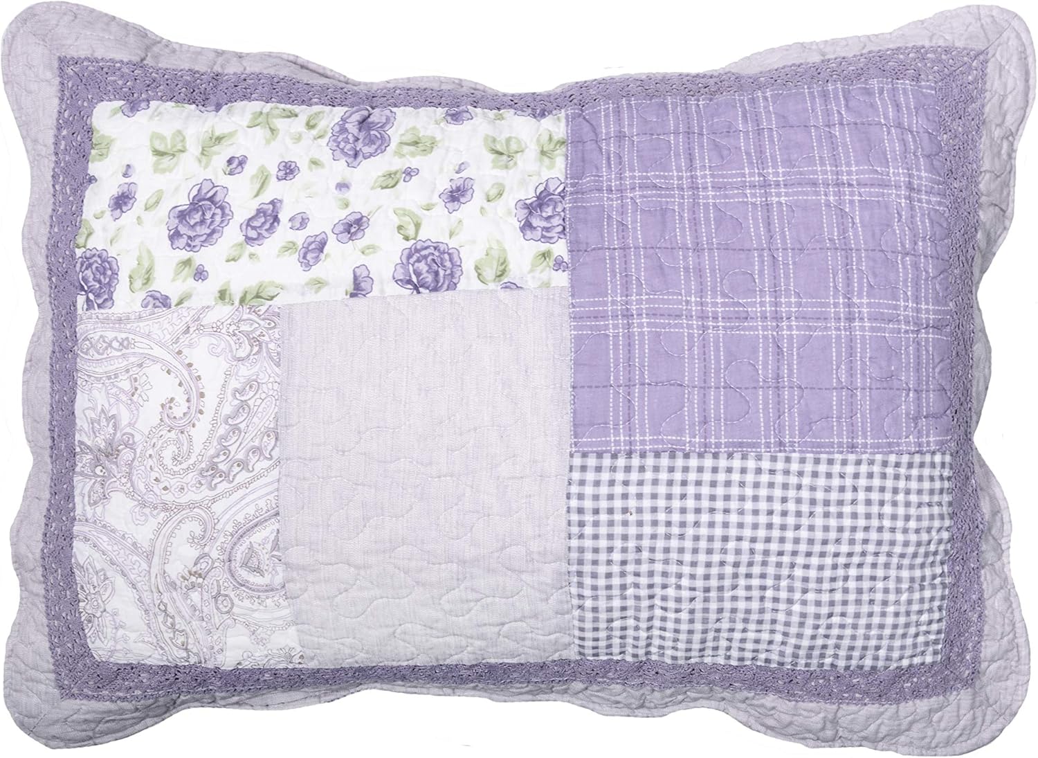 Donna Sharp Full Queen Quilt Set - Lavender Rose Patchwork