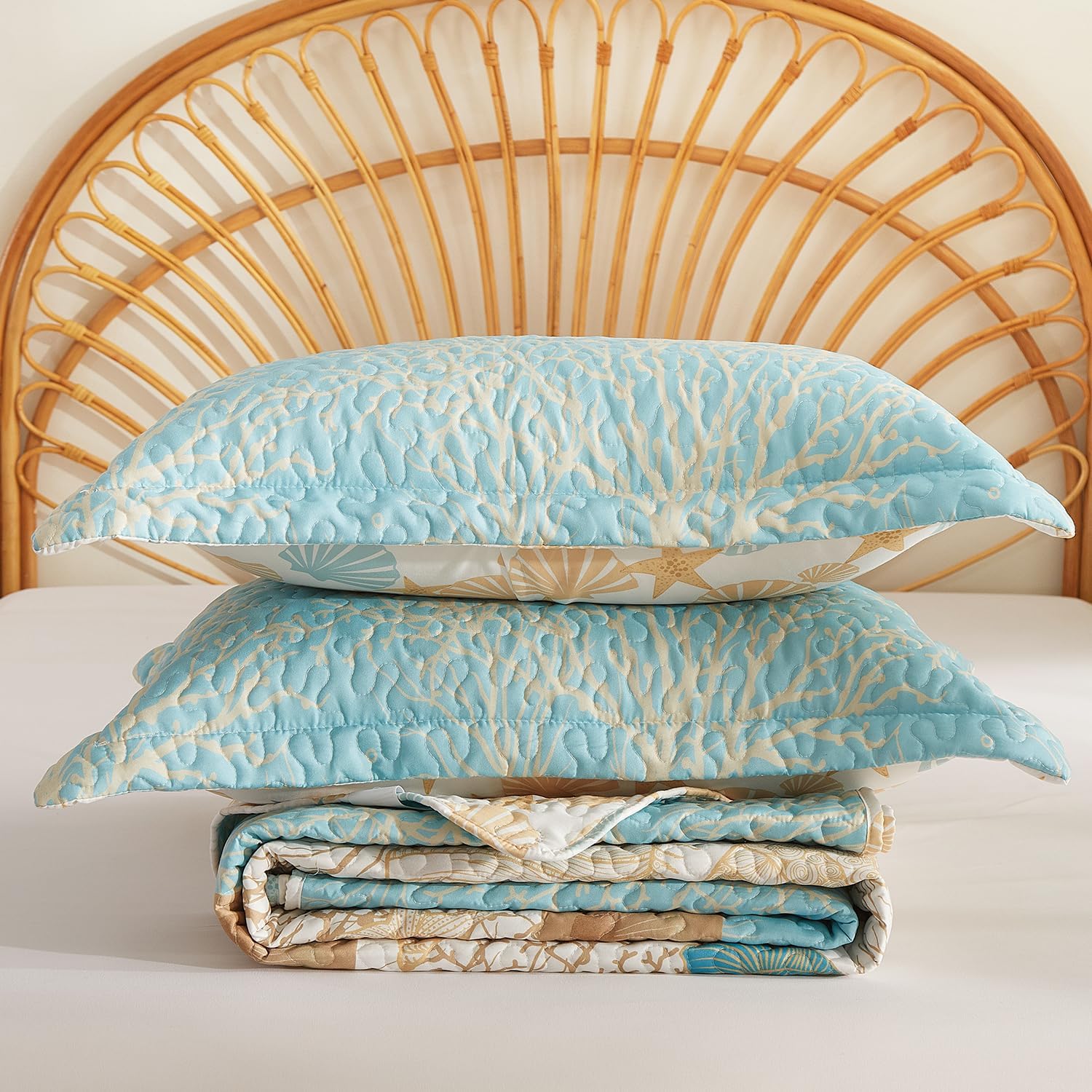 Coastal Quilt Set Queen 3-Piece Ocean Theme