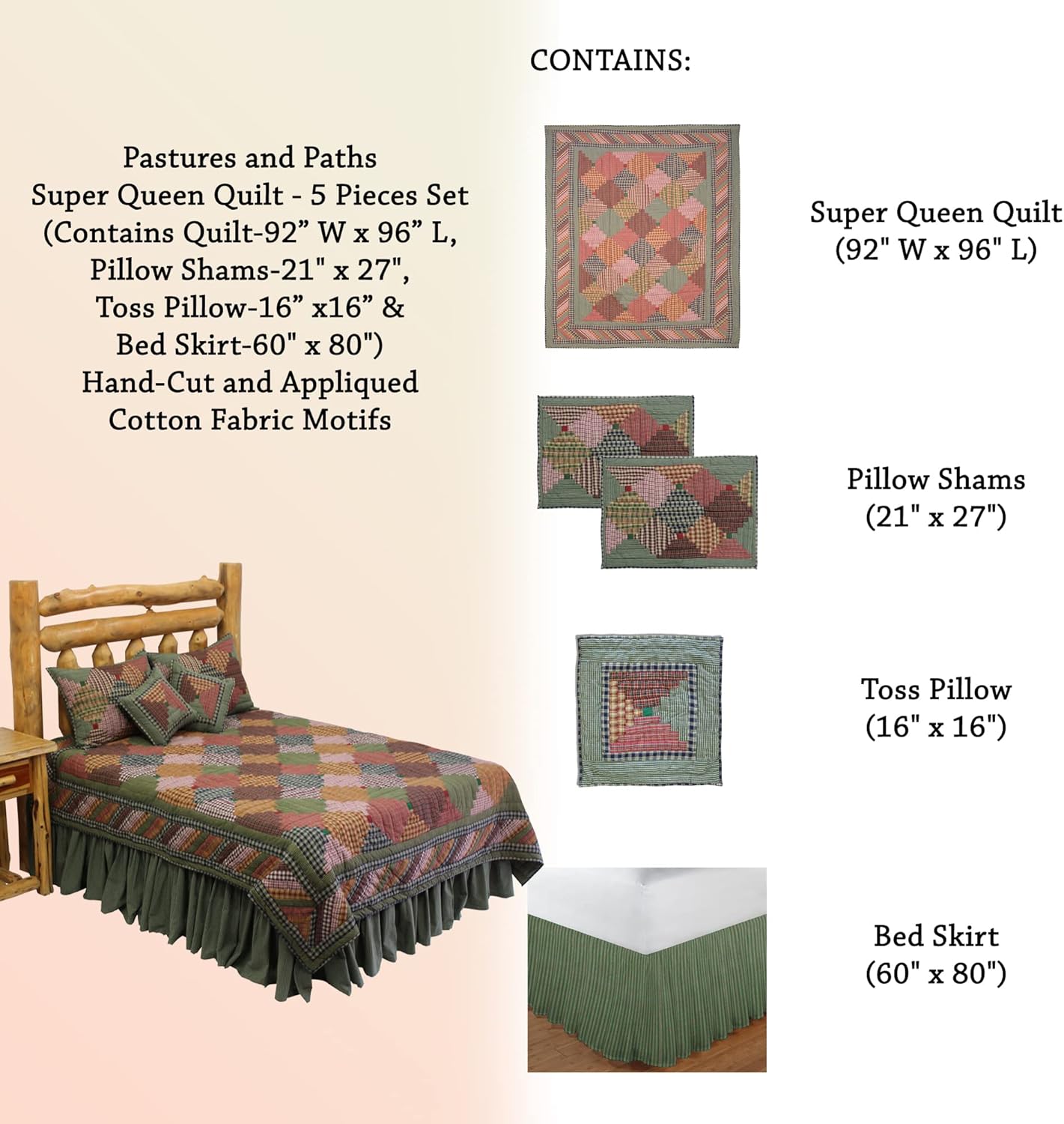Patch Magic Pastures and Paths Super Queen Quilt Set 1