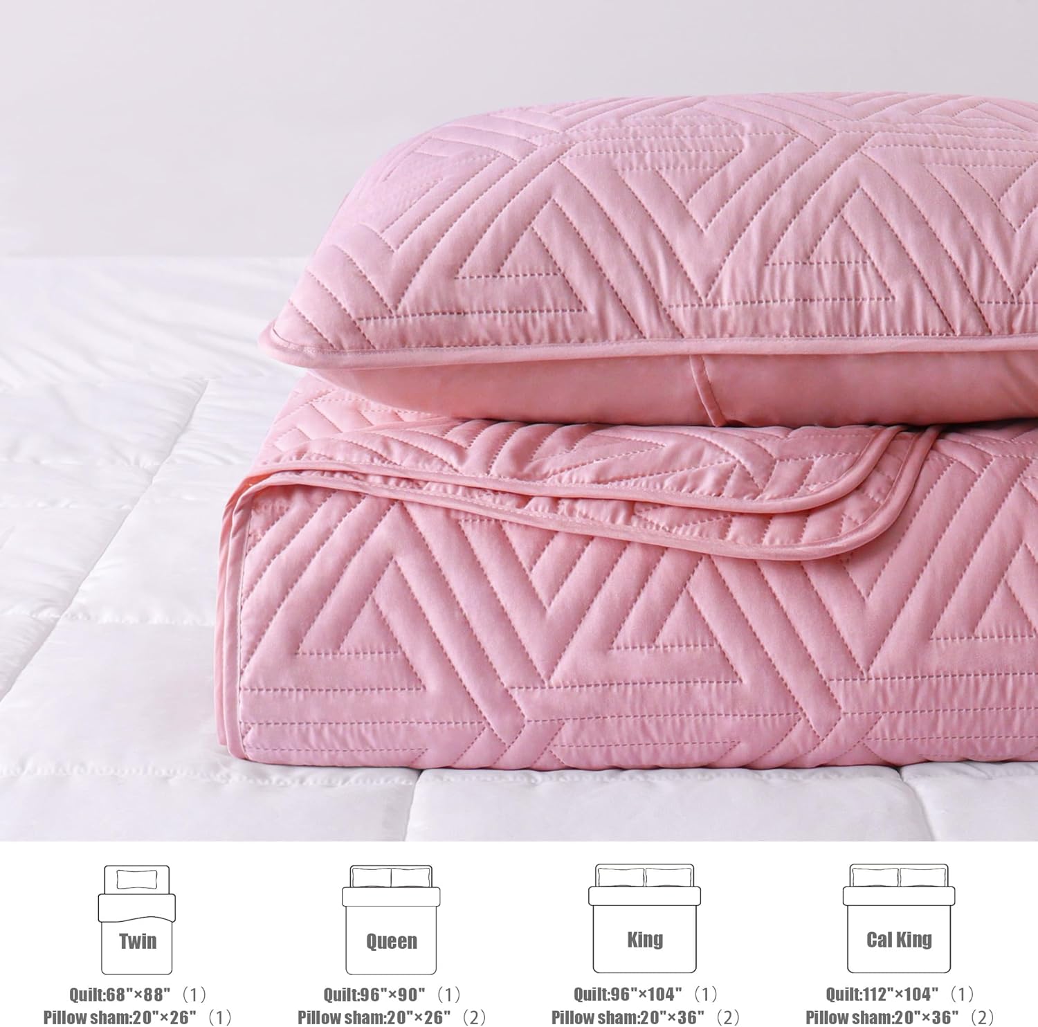 Whale Flotilla Pink Queen Size Quilt Set with 2 Pillow Shams
