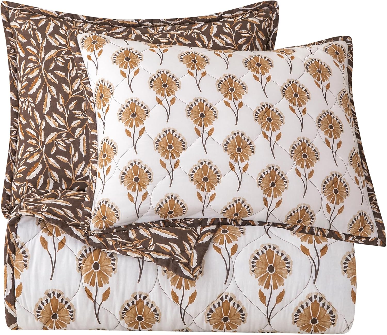 HiEnd Accents Woodstock 3 Piece Reversible Cotton Quilt Set