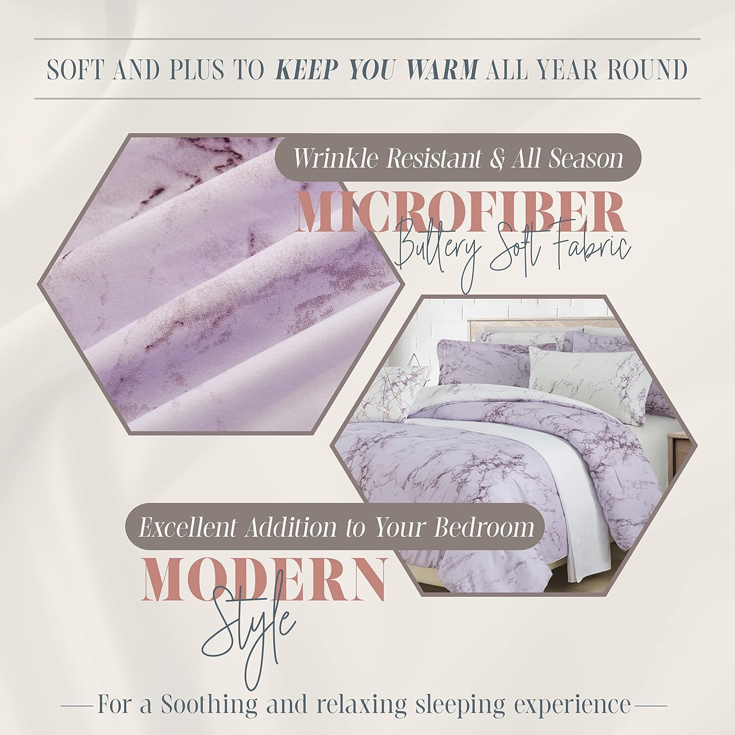 Elegant Comfort 10-Piece Marble Print Comforter Set