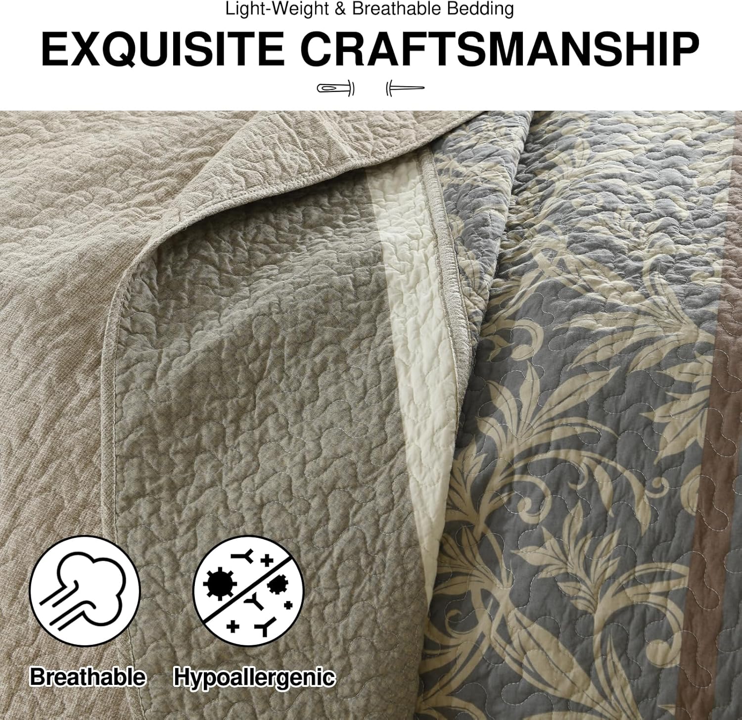 DDUOXIN Oversized King Bedspread Set 3 Piece 1
