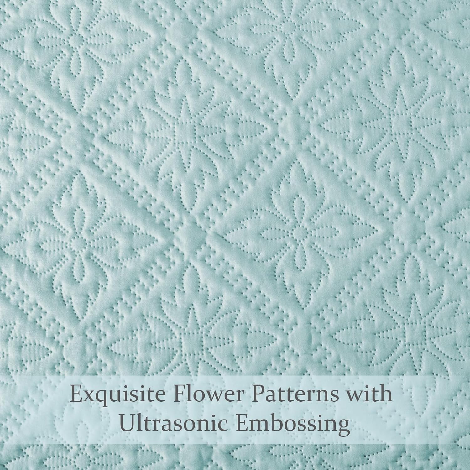 Exclusivo Mezcla Twin Quilt Set Aqua Blue Modern Bedspreads with 1 Pillow Sham