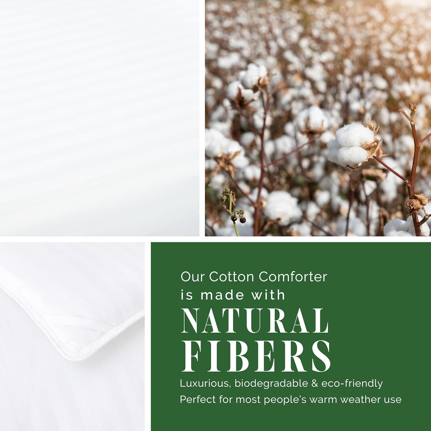 Elegant Comfort 3-Piece Stripe Cotton Comforter Set - Queen White