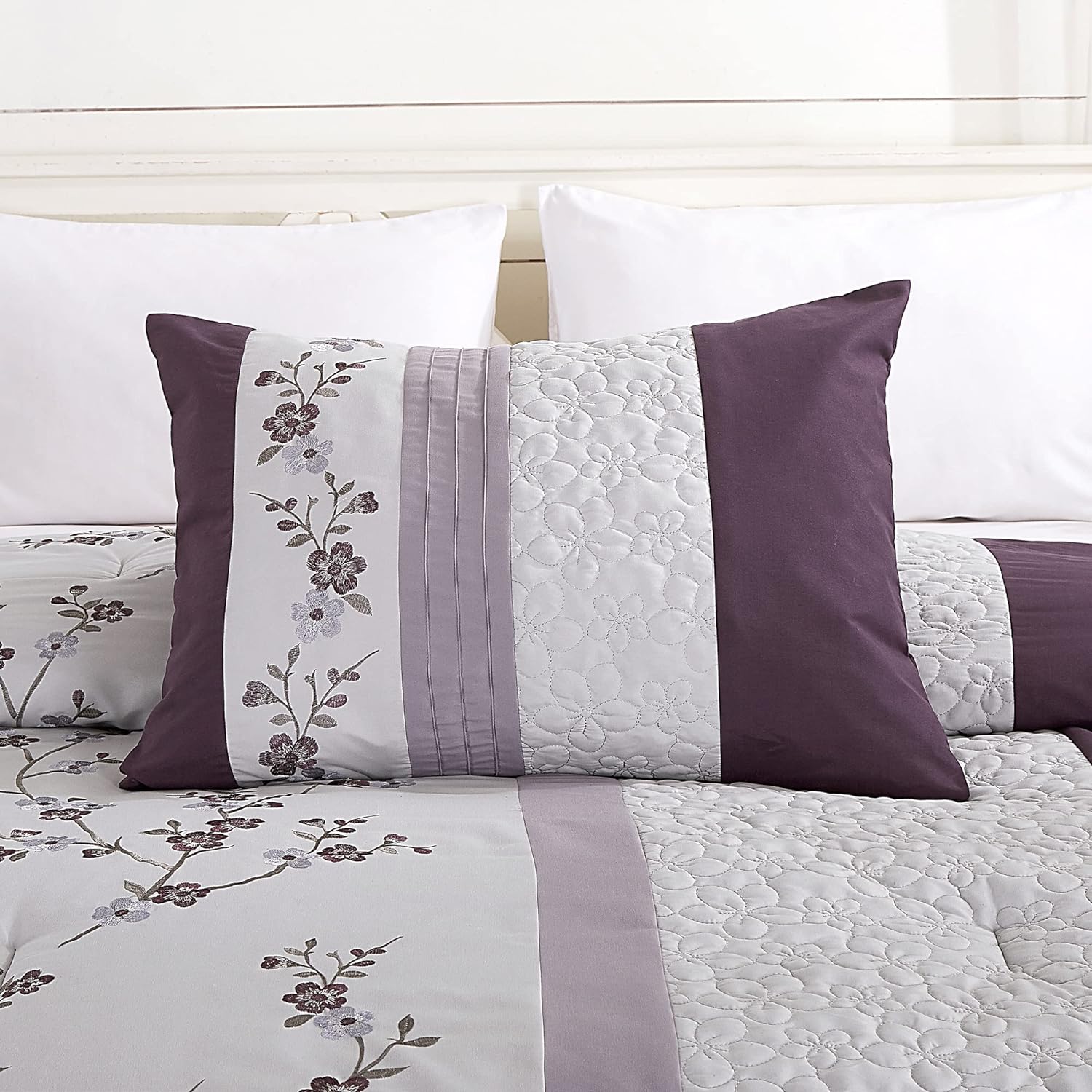 Chezmoi Collection Linnea 7-Piece Comforter Set Queen