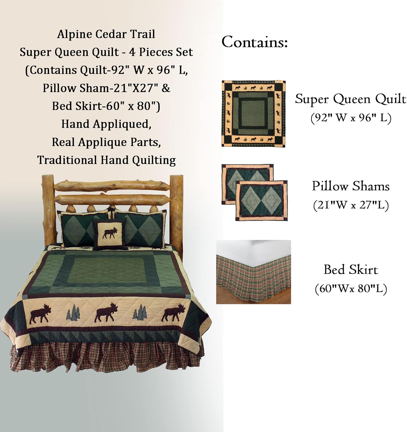 Patch Magic Quilt Set - 4 Pieces for Super Queen Bed