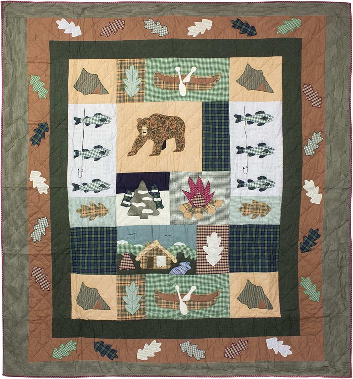 Patch Magic Quilt Set - 5 Piece Super Queen Comfort Collection